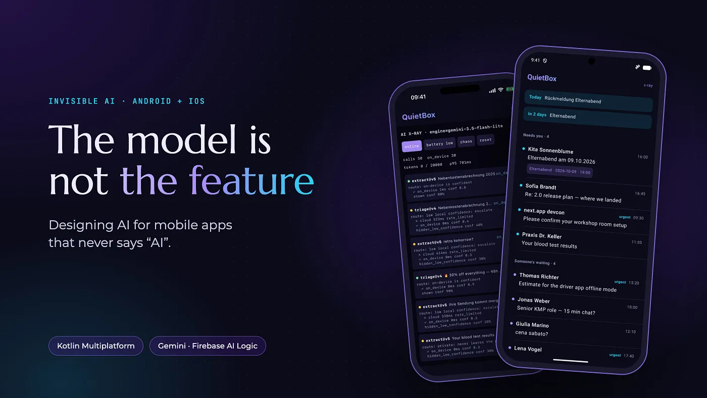 The Model Is Not the Feature: Designing Invisible AI for Mobile Apps